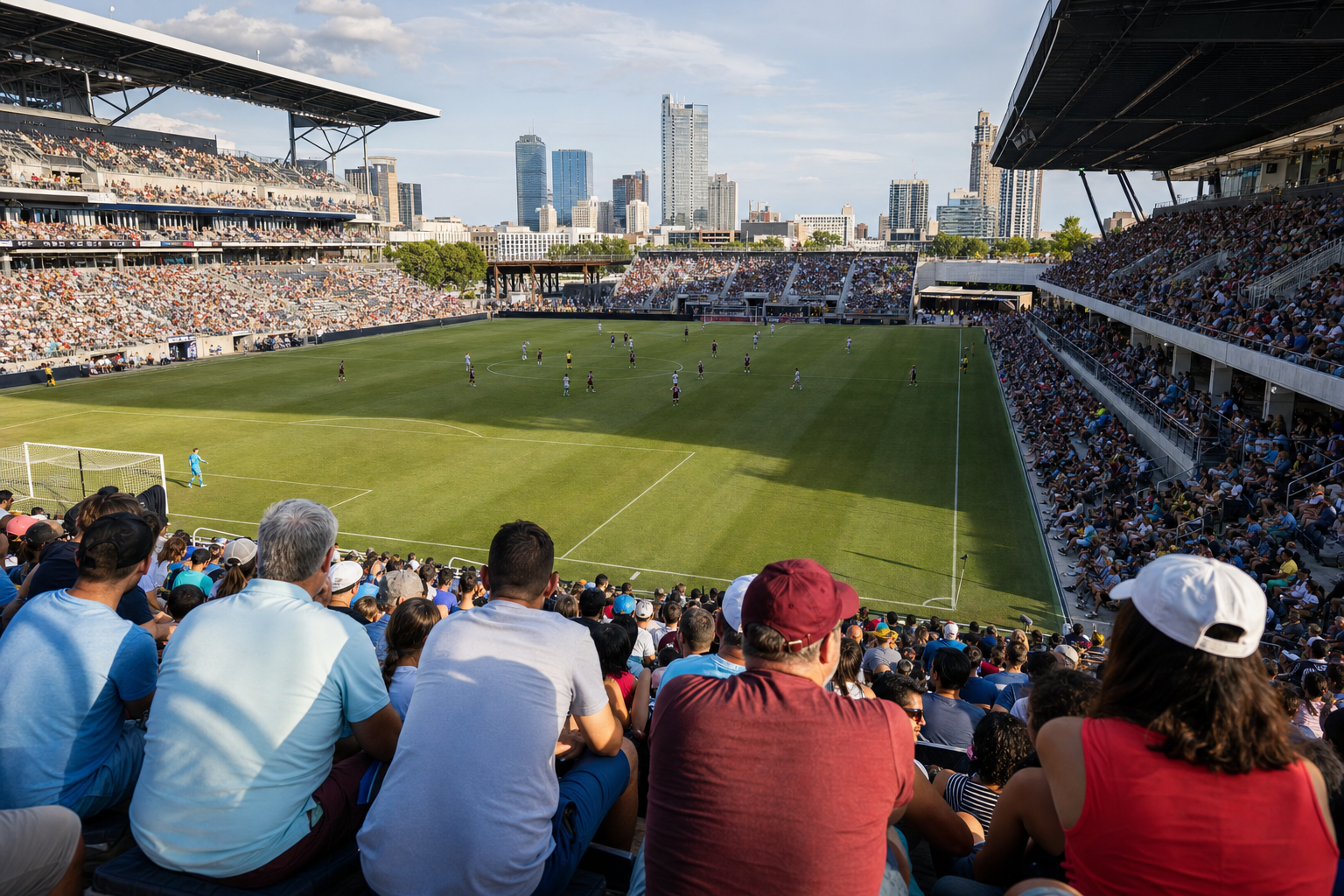 A Major League Soccer stadium packed with supporters under floodlights